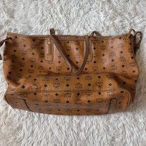 MCM Brown Visetos Patterned Tote